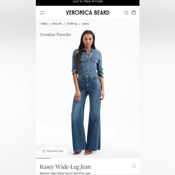 Veronica Beard Kasey Wide-Leg Jean - Picture 1 of 4